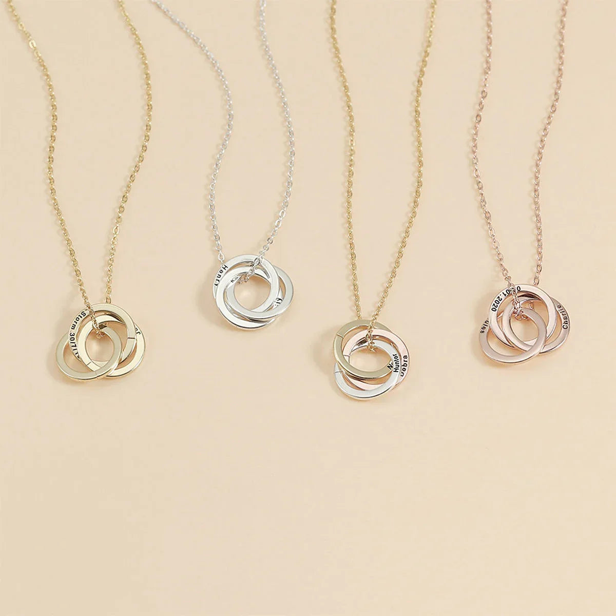 Personalized round necklace, engraved name and text necklaces, Valentine's Day gifts,Family gifts
