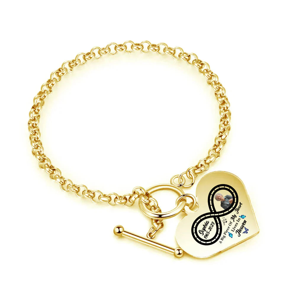 Personalized Infinite love Heart Bracelet - I'm Always With You - Memorial Gift