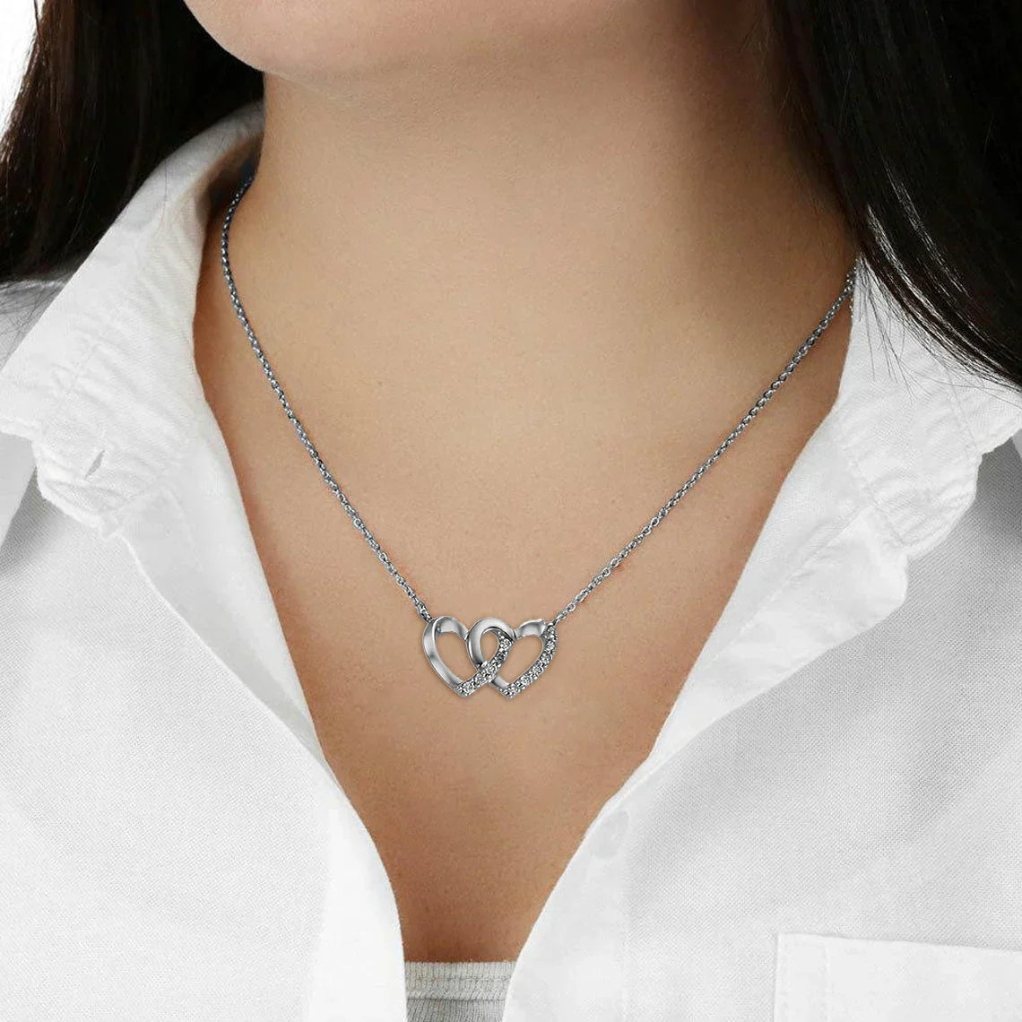 To My Sister-Heart&amp;Heart Necklace