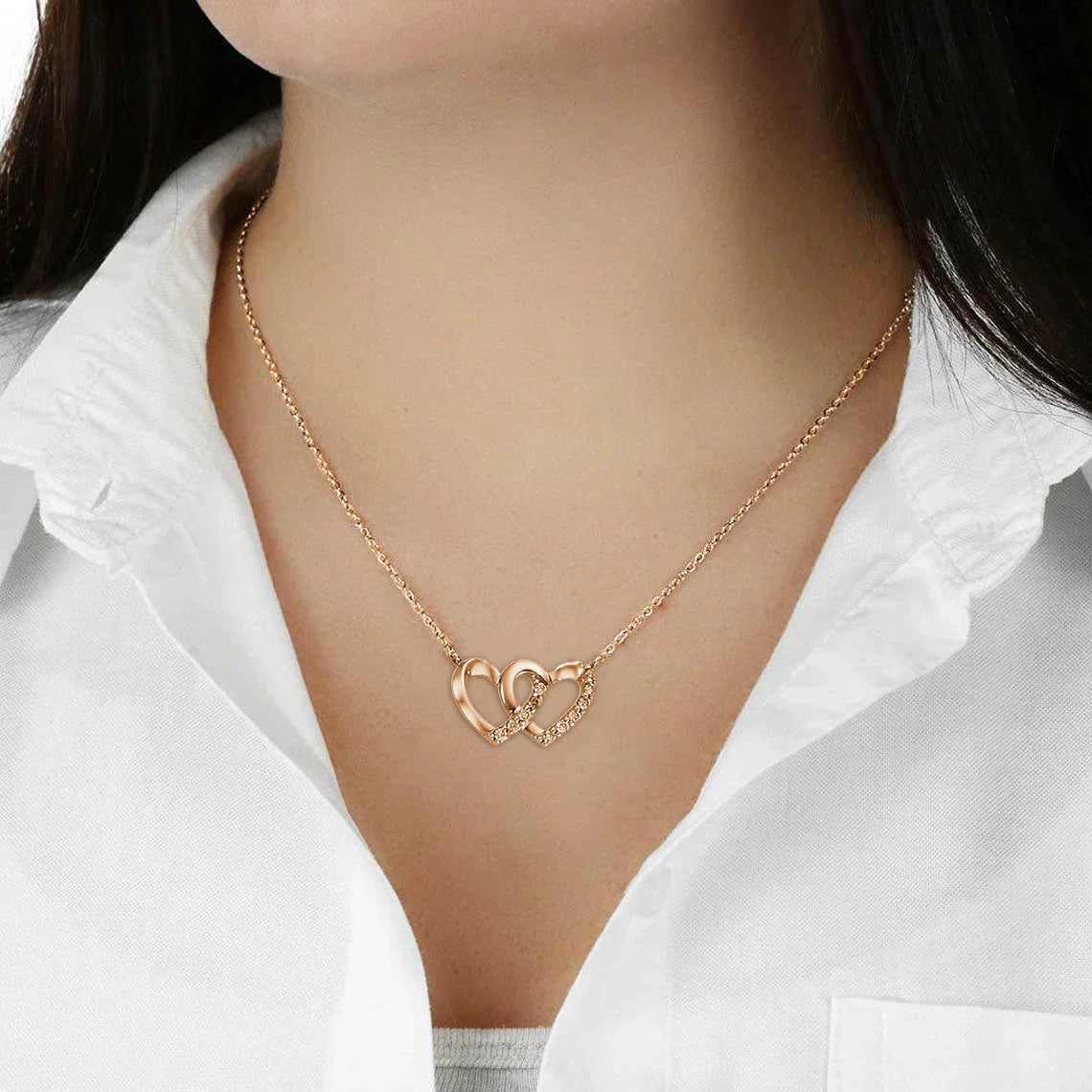To My Sister-Heart&amp;Heart Necklace